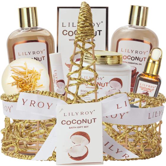 Imagem de Conjunto de Cestas de Presentes de Spa Lily Roy - Aroma de Coco para Mulheres