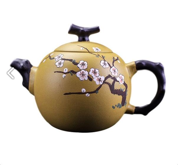 Imagem de Conjunto de Chá Artesanal com Bule de Barro Roxo - Chá de Ameixa e Ovo de Dragão