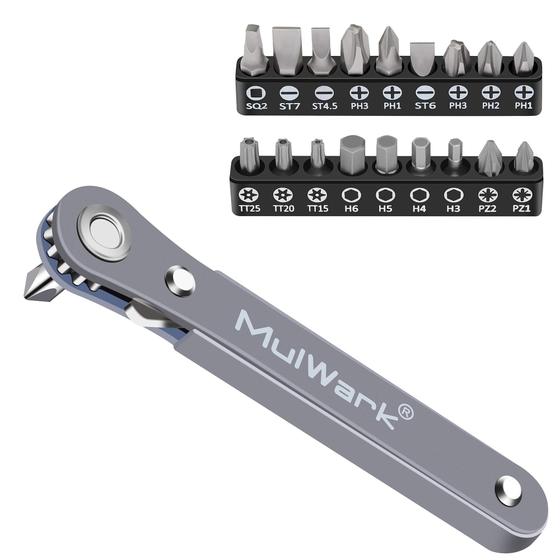 Imagem de Conjunto de chaves de fenda MULWARK Ultra Low Profile Ratchet 20 unidades 1/4