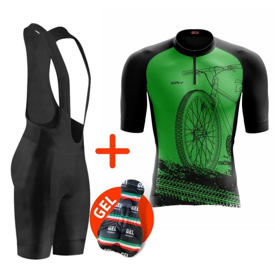 Imagem de Conjunto de Ciclismo Masculino Bretelle Pro Ciclistas Bike MTB