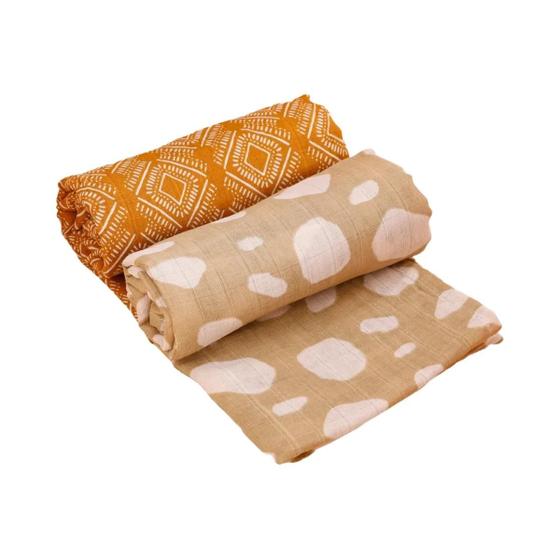 Imagem de Conjunto De Cobertor De Musselina De Algodão De Bambu Macio Para Bebê Elinfant 2 Peças Capa De