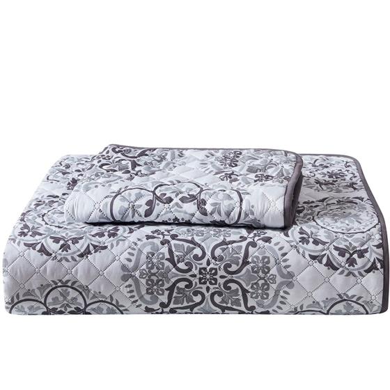 Imagem de Conjunto de Colcha Mellanni Twin - 3 Peças - Cinza
