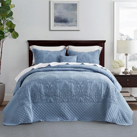 Imagem de Conjunto de Colchas CHIXIN King Size Oversize - Azul