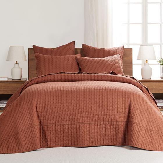 Imagem de Conjunto de colchas Levtex Home Cross Stitch Adobe Queen +2 Sham
