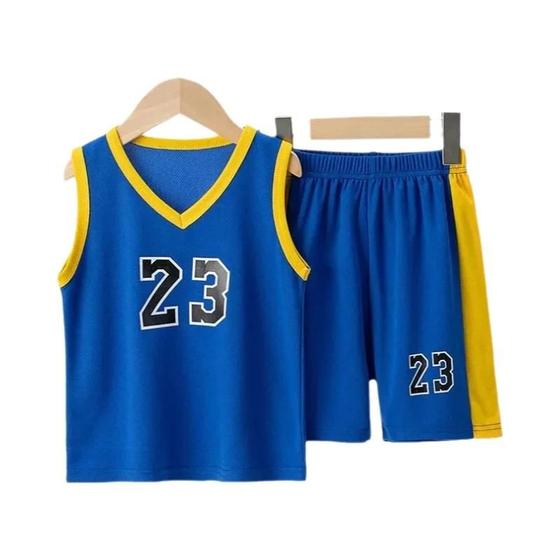 Imagem de Conjunto de Colete e Shorts de Basquete Infantil para Verão