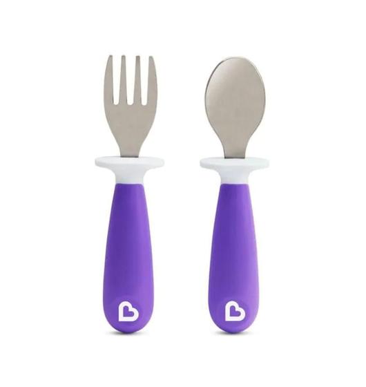 Imagem de Conjunto De Colher E Garfo Inox Roxo - Munchkin