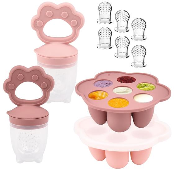 Imagem de Conjunto de comedouro de frutas para bebês e bandejas para freezer Ginbear de 4 meses ou mais