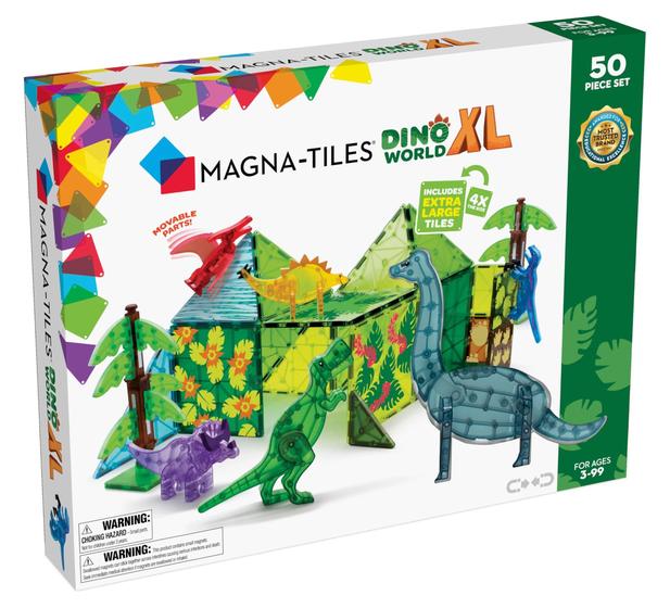 Imagem de Conjunto de Construção Magna-Tiles Dino World XL - 50 Peças com 6 Dinossauros