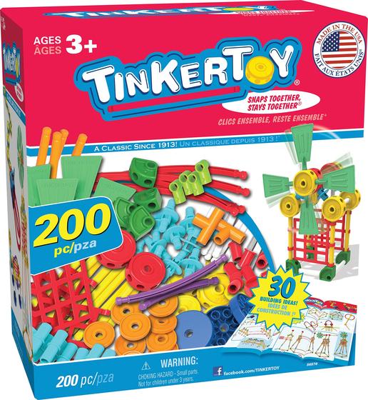 Imagem de Conjunto de Construção Tinkertoy - 200 Peças - 30 Modelos - Para Crianças a partir de 3 Anos