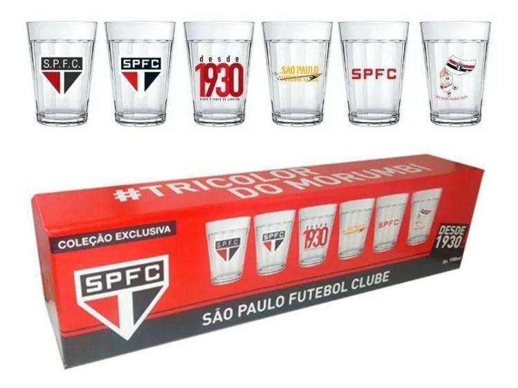 Imagem de Conjunto De Copo Americano São Paulo Licenciado Kit 6 Peça