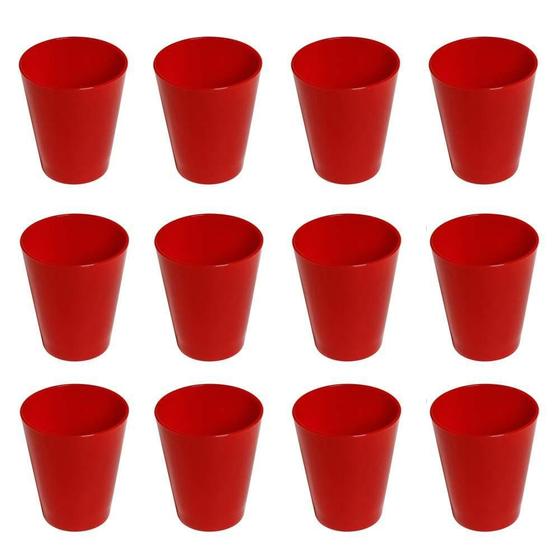 Imagem de Conjunto De Copo Fresc Vemplast 350Ml 12 Peças Vermelho