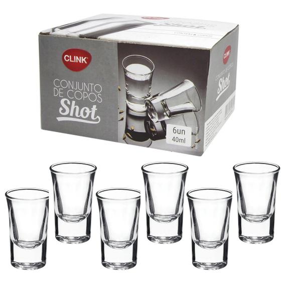 Imagem de Conjunto De Copos Para Shot/Dose Em Vidro 40ml Com 6 Peças