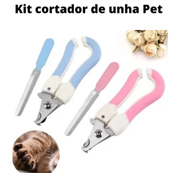 Imagem de Conjunto de cortador de unhas para cães e gatos em aço inoxidável com lima
