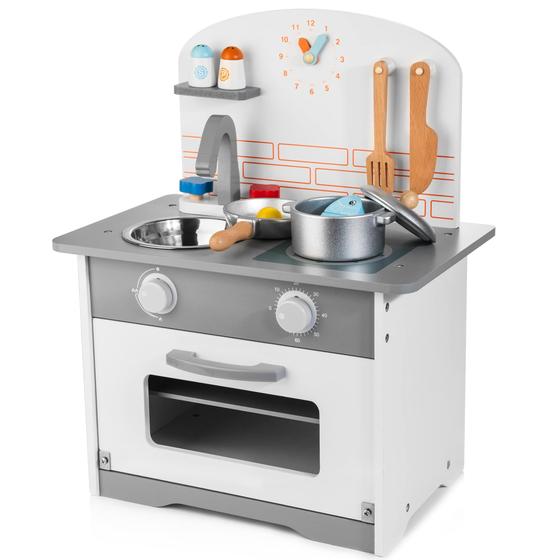 Imagem de Conjunto de Cozinha de Madeira HELLOWOOD para Crianças - Brinquedo com Comida de Brinquedo (3+)