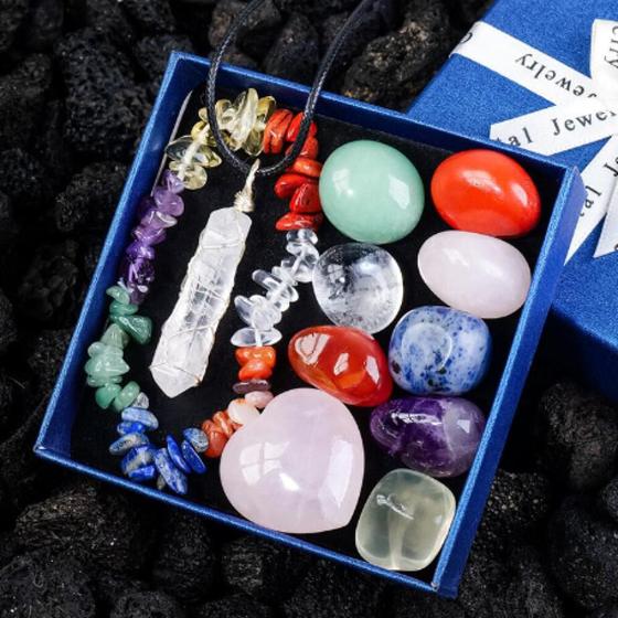 Imagem de Conjunto de cristais Faux Crystal, 11 peças para energia espiritual