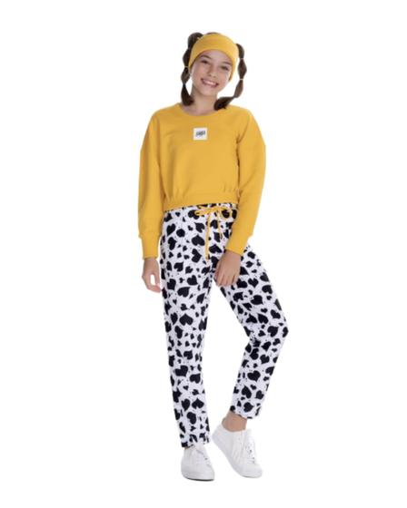 Imagem de Conjunto de cropped com calça estampada