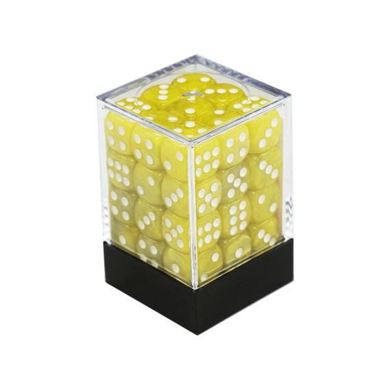 Imagem de Conjunto de Dados Central Dices - D6 Amarelo Dourado Branco