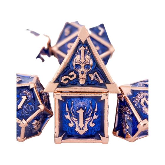 Conjunto De Dados DnD De Metal Caveira Dragão Sharp Edge Jogos De Mesa Poliédricos - GSF Imagem de Conjunto De Dados DnD De Metal Caveira Dragão Sharp Edge Jogos De Mesa Poliédricos