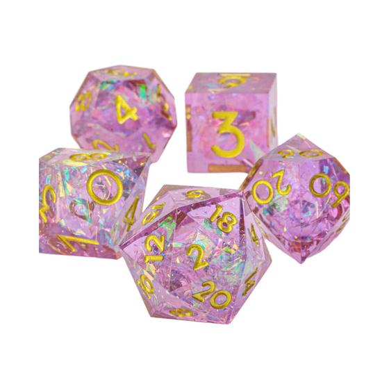 Imagem de Conjunto De Dados DnD De Resina Preta Feito À Mão Poliédrico Com Bordas Afiadas Dungeons And Dragons