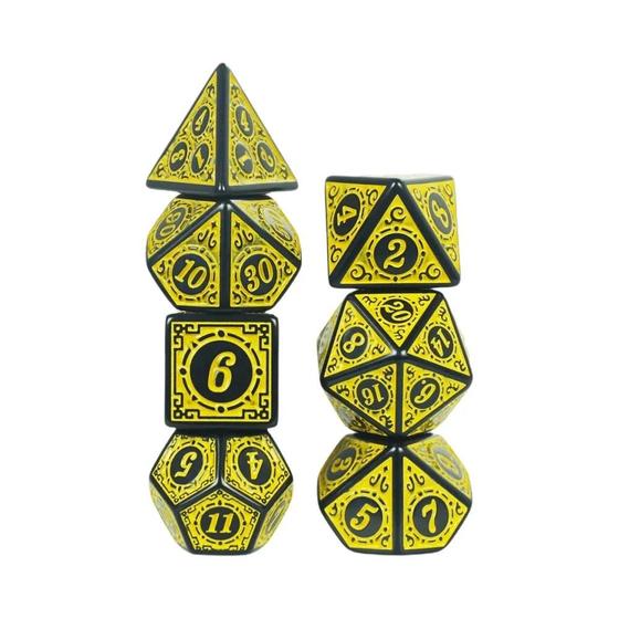 Imagem de Conjunto de Dados Poliedricos 7 Peças (D4, D6, D8, D10, D12, D20) para RPG