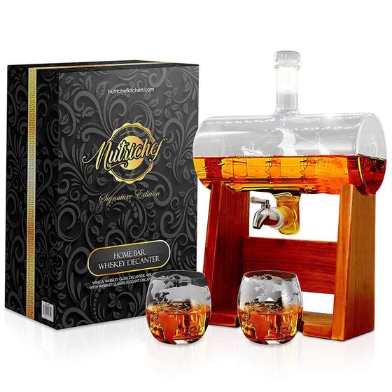 Imagem de Conjunto de Decanter de Uísque NutriChef - 1100ml com Copos