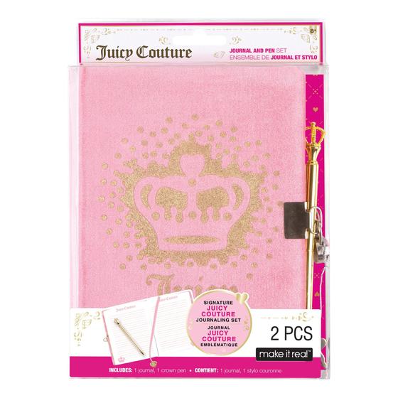 Imagem de Conjunto de diários Make It Real Juicy Couture Velvet rosa e dourado