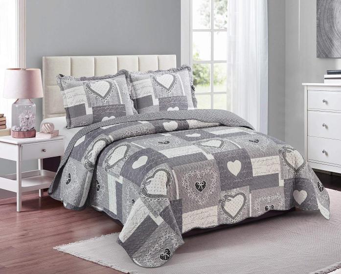 Imagem de Conjunto de edredões Brilliant Sunshine Grey Heart Love Patchwork