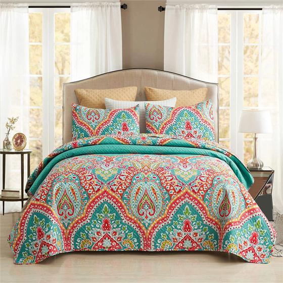 Imagem de Conjunto de edredões MERRY HOME Queen Size de 3 peças com 2 fronhas