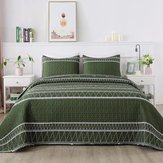Imagem de Conjunto de Edredom Andency Green King Size - 1 Edredom e 2 Fronhas