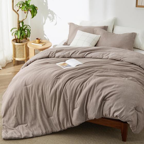 Imagem de Conjunto de edredom Bedsure Queen Size Khaki para todas as estações