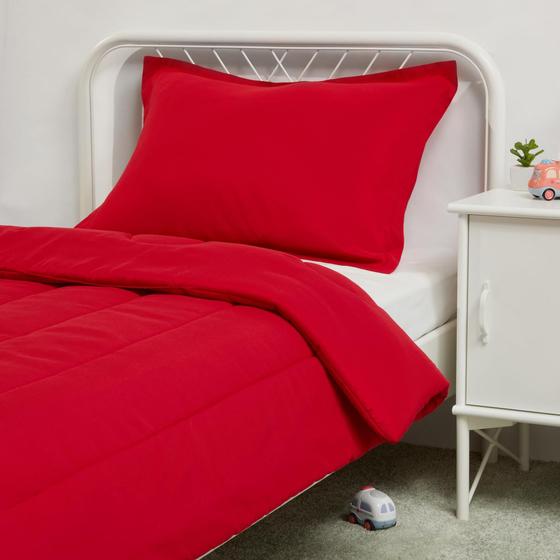 Imagem de Conjunto de Edredom e Travesseiro Amazon Basics para Crianças - Vermelho