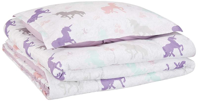 Imagem de Conjunto de Edredom e Travesseiro Amazon Basics - Roxo - Tamanho Twin