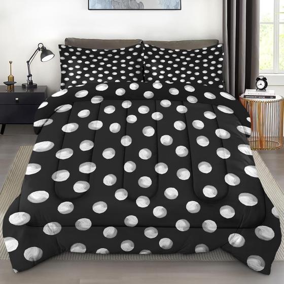 Imagem de Conjunto de Edredom Pamnest Queen - Estampa Polka Dots Retro (3 Peças)
