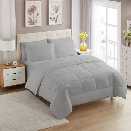 Imagem de Conjunto de Edredom Sweet Home Collection Silver Queen 7 Peças