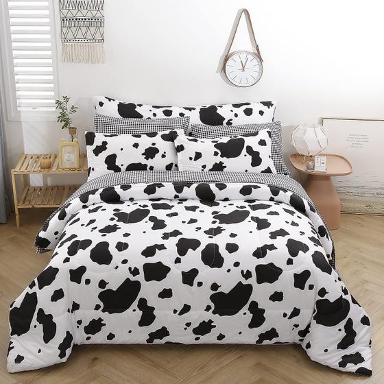 Imagem de Conjunto de Edredom Twin SUCESES - Estampa de Vaca - 8 Peças