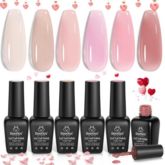 Imagem de Conjunto de esmaltes Beetles Jelly Gel 6 cores para mulheres