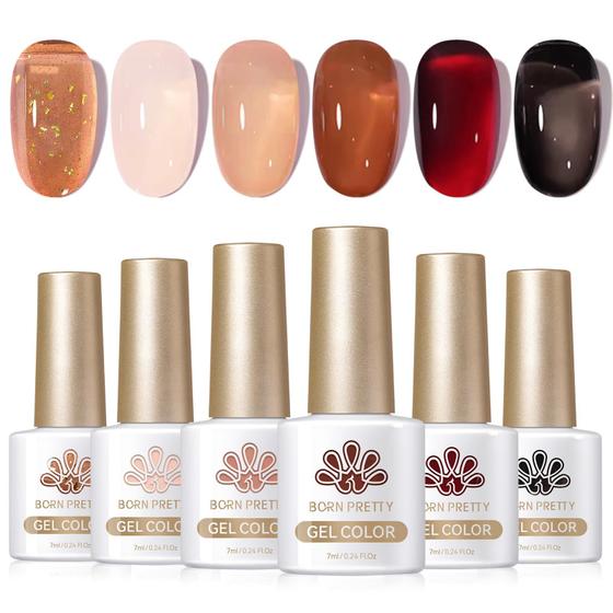 Imagem de Conjunto de esmaltes de gel Born Pretty Fall Winter 7 ml 6 unidades