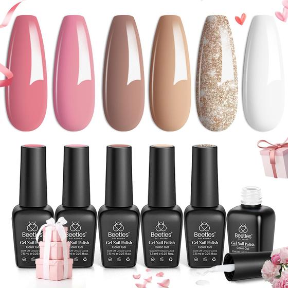 Imagem de Conjunto de esmaltes em gel Beetles Desert Rose Collection 6 cores