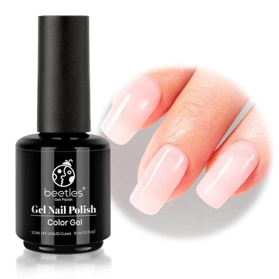 Imagem de Conjunto de Esmaltes em Gel Beetles Nude Rosa - 15ml com Lâmpada