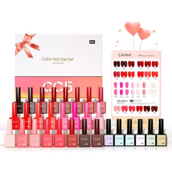 Imagem de Conjunto de Esmaltes em Gel CANNI - 30 Unidades de 9ml - Sem Hema - Soak Off UV/LED