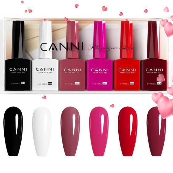 Imagem de Conjunto de esmaltes em gel CANNI 9ml Hema-Free 6 Colors Soak Off