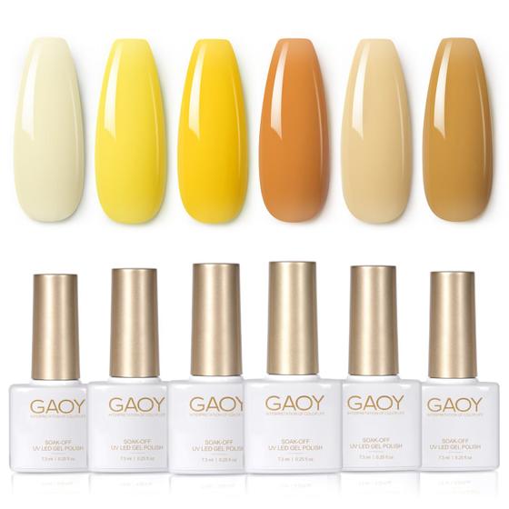 Imagem de Conjunto de Esmaltes em Gel GAOY - 6 Cores (7,3 mL)