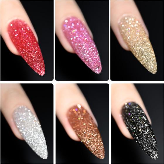 Imagem de Conjunto de Esmaltes GAOY com Glitter Refletivo - 6 Cores (7,3 mL)