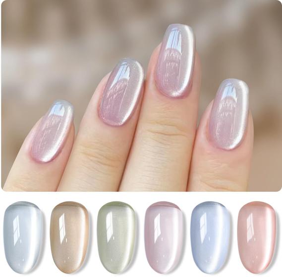 Imagem de Conjunto de Esmaltes Gel Double Rhythm Cat Eye - 6 Cores de 7,5ml