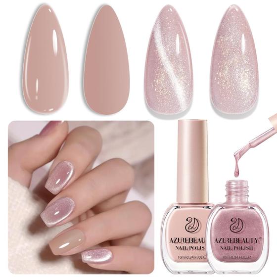Imagem de Conjunto de Esmaltes Magnéticos AZUREBEAUTY Cat Eye - Secagem Rápida 10ml