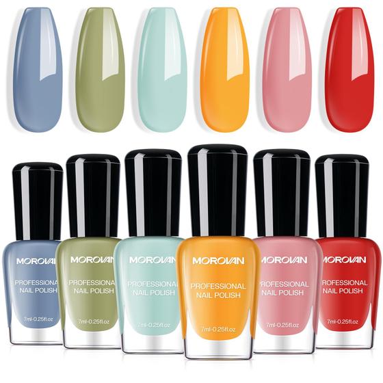 Imagem de Conjunto de Esmaltes Morovan Quick Dry 7ml - Brilho Regular