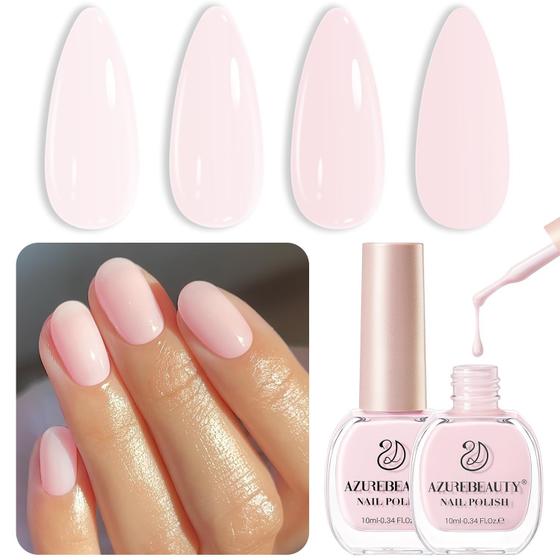 Imagem de Conjunto de Esmaltes Vegano AZUREBEAUTY Pink Light/Pale 10ml - 2 Unidades