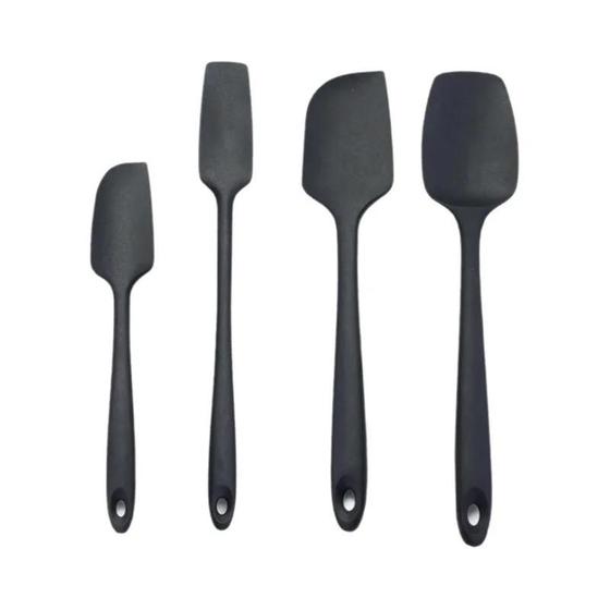 Imagem de Conjunto De Espátulas De Silicone Resistente Ao Calor Com Núcleo De Aço Inoxidável Antiaderente Para