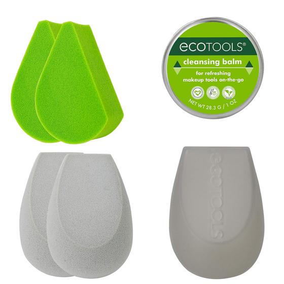 Imagem de Conjunto de esponjas de maquiagem Ecotools Beauty 4 Blenders com limpador