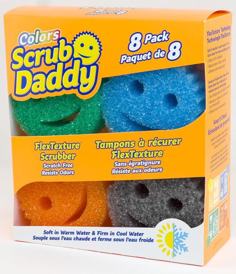 Imagem de Conjunto de esponjas Scrub Daddy 8ct resistente a odores sem arranhões
